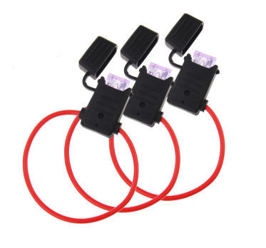 2 12 GAUGE ATC FUSE HOLDER With COVER + 15 AMP FUSES IN-LINE 12 GA USA 2 