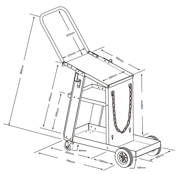 Welding Repair Tool Cart, Plasma Cutting Mig Tig Arc Storage, Welding Car with Handle supplier