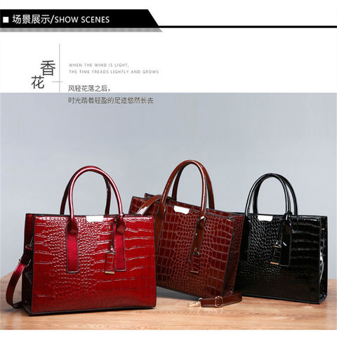 Luxury Brand Women's Bags Commuter Crocodile Pattern Leather Women