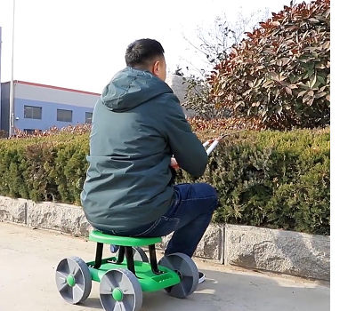 Garden scooter garden Cart Rolling Stool with Wheels Seat and Tool Tray with puncture proof wheels supplier