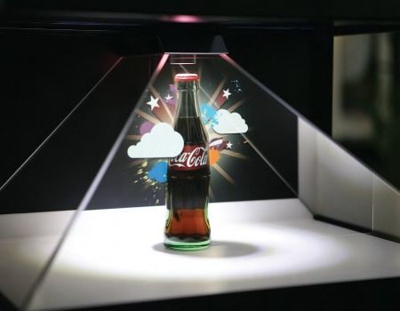 3-Sides 3D Pyramid Holographic Display Showcase/Hogram Advertising Box ...