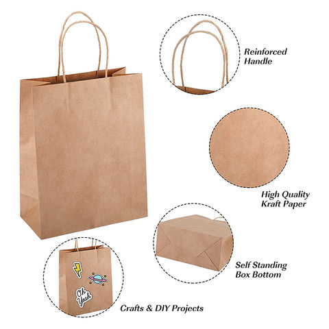 Medium Brown/Kraft Paper Biodegradable Flat Handle Bags