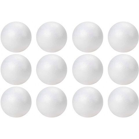 5 Inch Foam Balls for Crafts - 4 Pack Solid Round White Polystyrene Spheres  for Ornaments, DIY Projects, Craft Modeling 