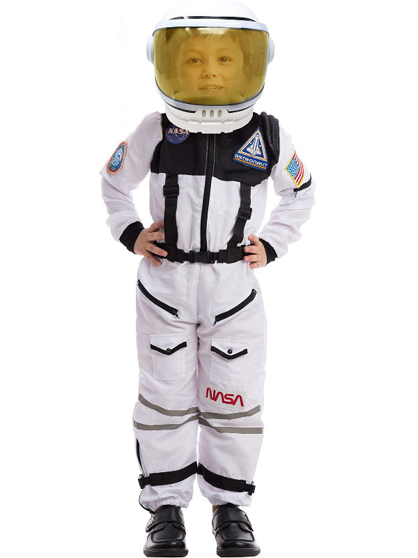 Astronaut NASA Pilot Costume with Movable Visor Helmet for Kids, NASA ...