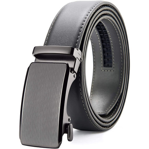 Black and Gold Men's Adjustable Ratchet Slide Buckle Belt