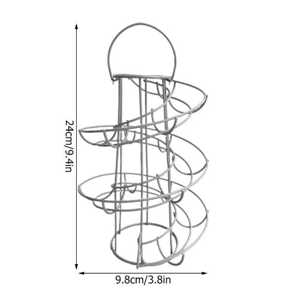 Metal Egg Skelter with Storage Basket, Kitchen Spiral Egg Holder Dispenser  Rack