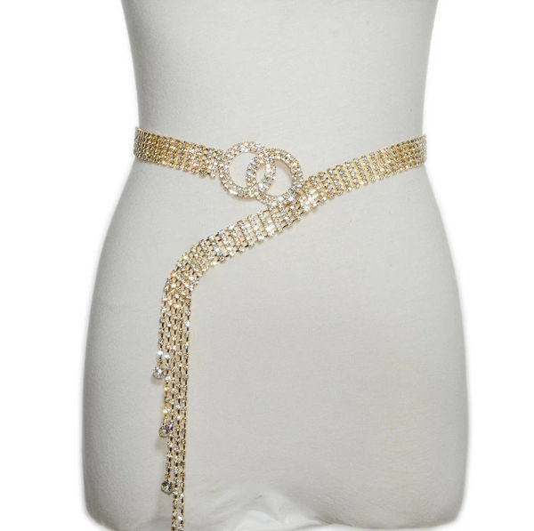 Strap White Pearl Diamond Flower Waist Chain Business Elegant Women Waist Belt