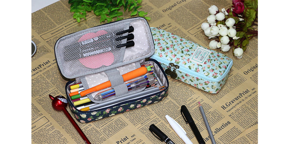 Buy Wholesale China Cute Pencil Case - High Capacity Floral Pencil Pouch  Stationery Organizer Multifunction & Stationery Bag at USD 2.59