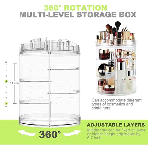 Makeup organizer box storage cosmetic organizer per level