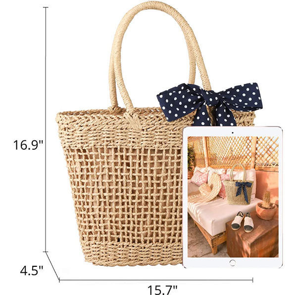 Fashion Beach Bags for Women Designer Shoulder Crossbody Bag Casual Straw  Handbags with Weave Short Handle New Rattan Box Bags