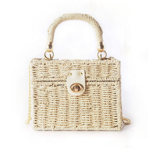 Handwoven Straw Vintage Purse Bag Bohemian Large Straw Beach Bag Chic  Casual Handbag Shoulder Bag Tote Rattan Vacation Bag