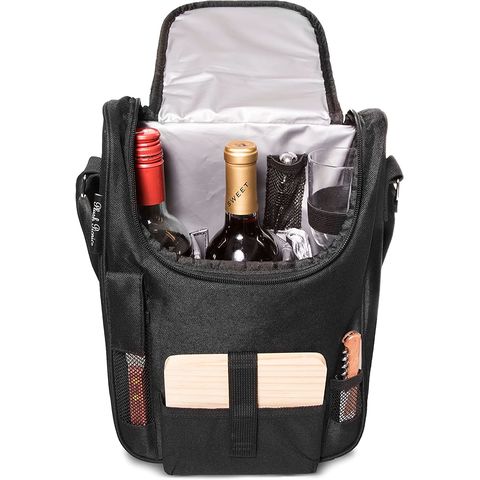 Plush Picnic - 2 Person Picnic Backpack / Picnic Basket with Cooler Compartment, Detachable Bottle/Wine Holder, Fleece