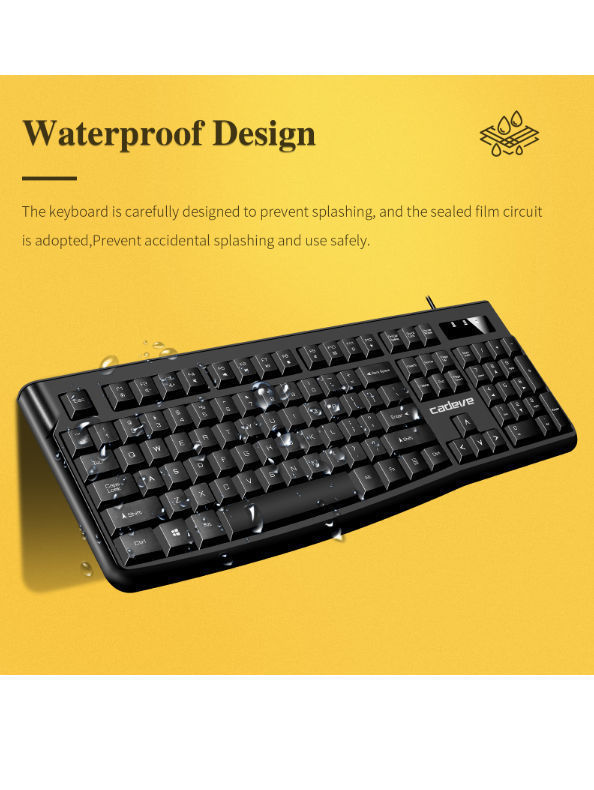Wired Business Keyboard for Windows or Linux, USB PlugandPlay, Spill Resistant, PC/Laptop, PC