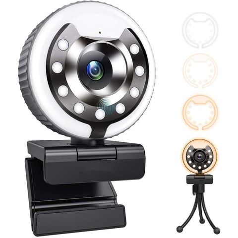 Webcam Aro De Luz En Computadora Compre Cámara Web Para Streaming