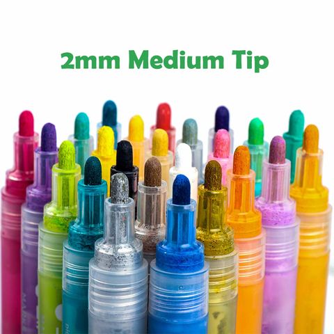 Buy JR.WHITE Metallic Markers Dual Tip, 12 Colors Metallic Paint