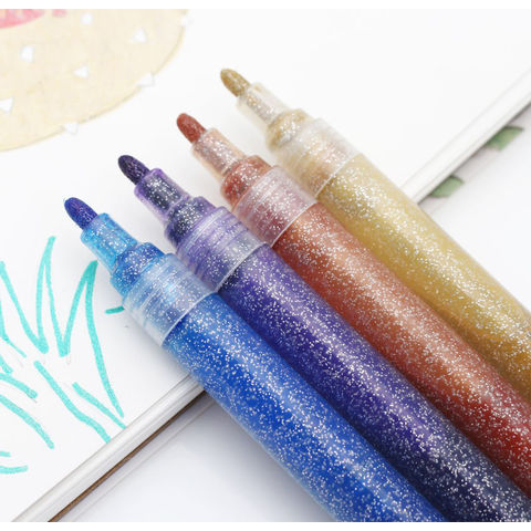 Metallic Paint Pens Acrylic Paint Markers - Sparkle Metallic Markers Art  Glitter
