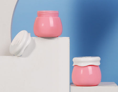 STOCK 10ml Acrylic Cute Pink Cream Jar Honey Pot Shaped Small Jar