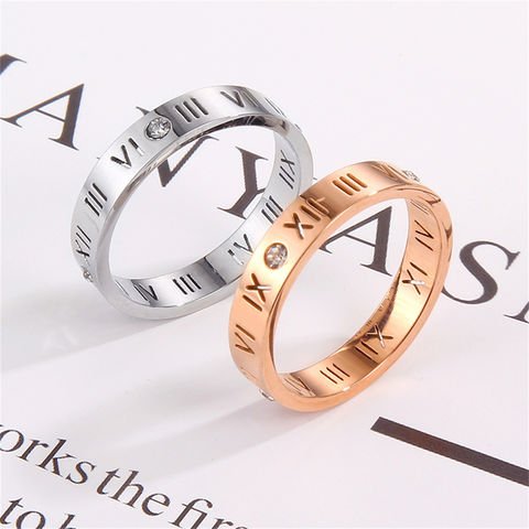 Hot Sell Titanium Stainless Steel Bangle Roman Numerals Gold