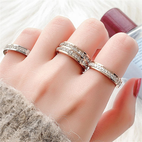 Gold Silver 1mm Steel Ring Couple Simple Wedding Finger Rings Fashion  Titanium