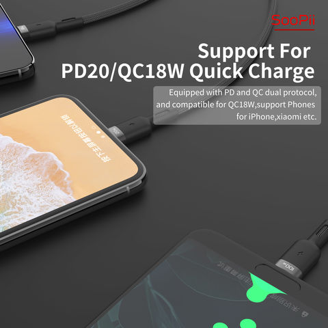 Buy Wholesale China Soopii 100w 2 In 3 Multiple Usb Super Fast Charging  Cable Micro Usb Type-c Cable For Lphone & 3 In 1 Usb Cable at USD 8.45