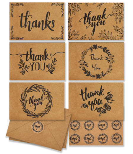 48 Pack Kraft Paper Photo Insert Cards with Envelopes, 4x6 Paper