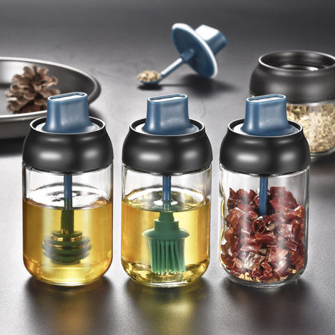 Buy Wholesale China Glass Condiment Jar 6pcs Glass Spice Bottles Glass  Kitchen Condiment Container Sets For Tableware & Bottle Grinder Shaker Jars  Cutlery at USD 4.2