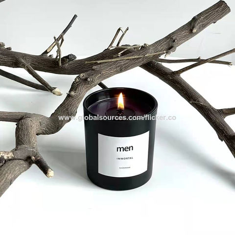 100% Natural Soy Wax Candles Jar Sandalwood Scented Black Candles Glass  Container Home Decorative Vase - Candles - AliExpress