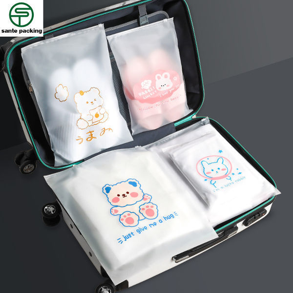 High Quality Factory Price Colored Waterproof Custom Logo Frosted Poly  Decorative Baby Clothes Zip lock Bags - Qingdao Sante Packing Co., Ltd.