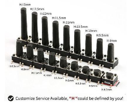 SMT tact switch 12*12 electronic component 5.8x5.8 with 6*6*7 tact lock 3 pin manufacturer supplier