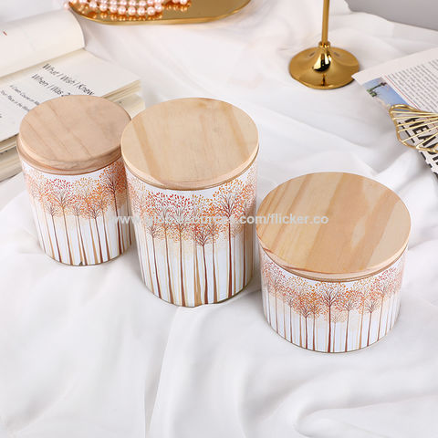 High Quality Amber 12 Oz Empty Candle Holder Gradient Red Candle Jars with  Bamboo Lid - China Candle Jars and Jar price