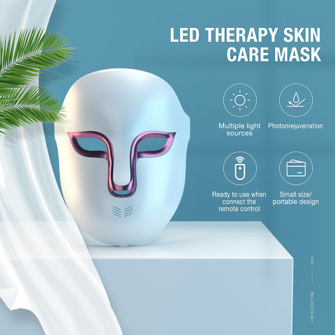 Máscara facial de terapia de luz, rejuvenecimiento, aprobado por la FDA,  PDT LED, terapia de luz roja facial y cuello, máquina de elevación y  apriete