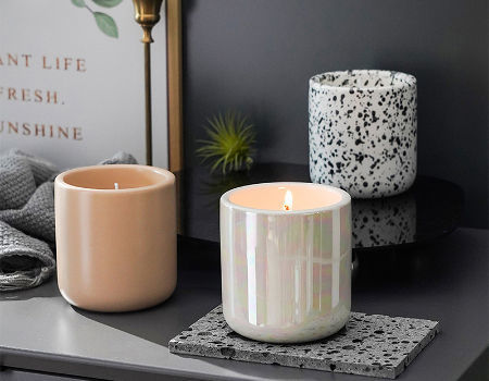 Luxury Home Decor Matte Ceramics Candle Vessels Elegant Porcelain