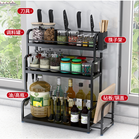 Kitchen Triangle Shelf Organizer Multi-Purpose Corner Spice Shelf Removable  Steel Rack Home Oil Salt Vinegar Storage Racks