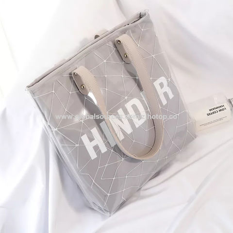 Buy Wholesale China Custom Ladies Plastic Pvc See Through Hobo Tote Bag  Clear Women Transparent Beach Bag Handbag & Pvc Bags Promotional Gift Bag.  at USD 1.89