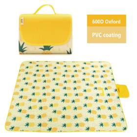 OPRINT Cartoon Pineapple Picnic Blanket Waterproof Outdoor Mat for Camping Hiking Travelling 