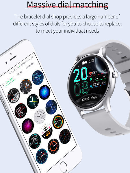 Wrist 1.3''Round full screen Smart Watch Red Montre Relgio Health ...