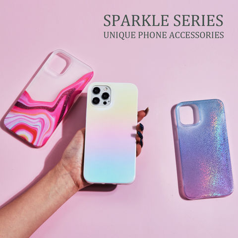 Pink Geode Glitter Clear iPhone Case –