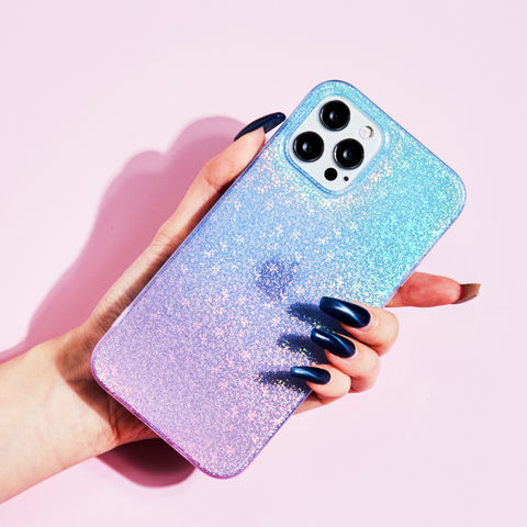 Pink Geode Glitter Clear iPhone Case –