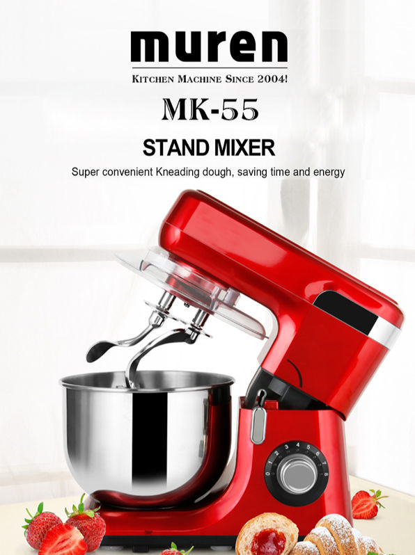 1pc Stand Mixer With 6l Stainless Steel Bowl, Tilt-head Electric Dough Mixer,  Dough Hook, Splash Guard, Suitable For Home-use And Gifting