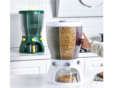 Máquina contenedor almacenamiento de alimentos secos dispensador cereales  doble