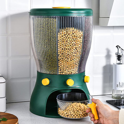 Buy Wholesale China 10l Kitchen Grains Rice Cereal Rotating Storage Bucket  Dry Food Automatic Dispenser & Cereal Dispenser at USD 9