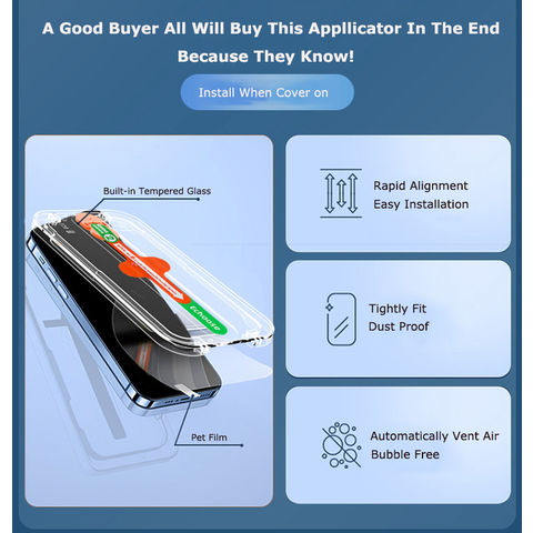 Protecteur d'écran Premium en Verre Trempé pour iPhone avec Applicateur et Plateau d'Alignement - Installation Facile
