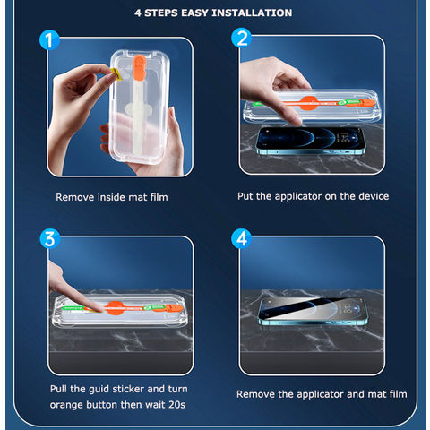 Protecteur d'écran Premium en Verre Trempé pour iPhone avec Applicateur et Plateau d'Alignement - Installation Facile