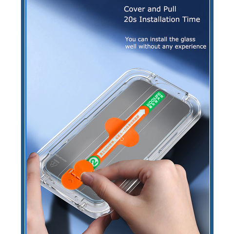 Protecteur d'écran Premium en Verre Trempé pour iPhone avec Applicateur et Plateau d'Alignement - Installation Facile