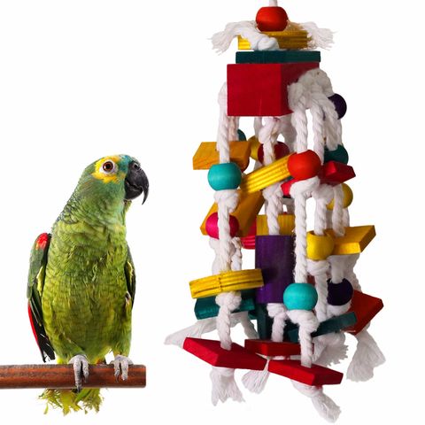 Bird Rope Toy Cotton Rope Stand Perch Climbing for African for Macaw