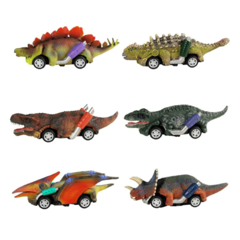 6 Pack Dinosaure Pull Back Voitures Dino Jouets Pour Enfants Garçons Cadeau  d'Anniversaire de Noël