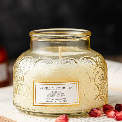 Buy Wholesale China Embossed Jar Scented Candle, Deluxe Glass Jar Candle  For Home Decor/mother's Day,long Burning Time & Scented Candle at USD 2.03