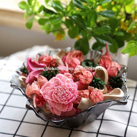 Fragrance Potpourri Bag Home Décor | Floral Petals Vase & Bowl Filler  Decoration (Orange)