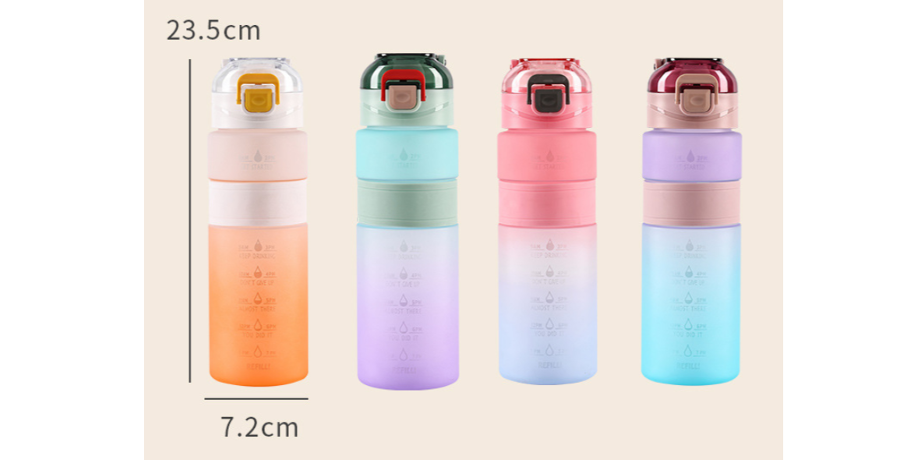 600L Sport Water Bottle with Straw & Time Maker, Leak-proof, Toxin Free ...