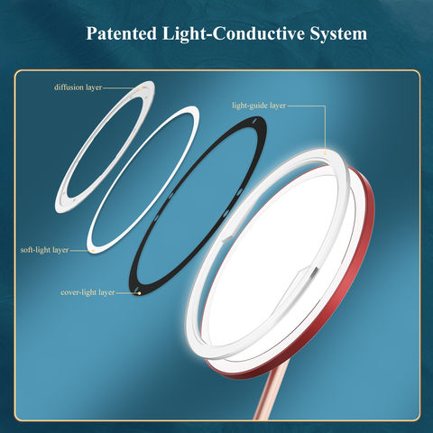 Miroir de maquillage avec lumière Led pliable Stepless Dimmable